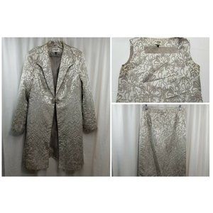 E.M.R. Women’s 3 Piece Skirt Suit Tank Top Jacket & Long Skirt Size 14 Detail